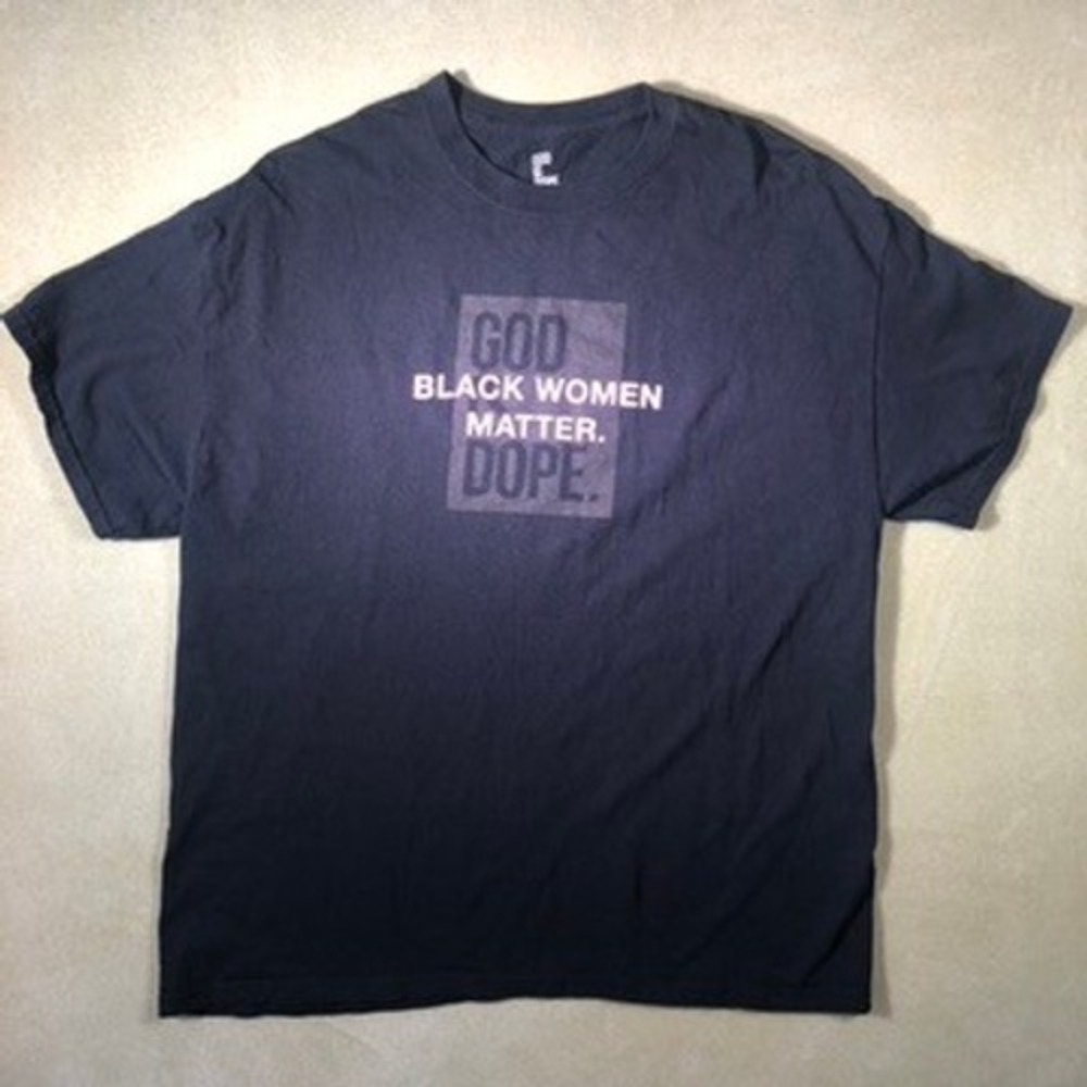 God Is Dope Black Women Matter T-Shirt Mens XL Black Graphic Print Short Sleeve